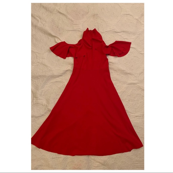 Tracy Reese Red Cold Shoulder Dress - Picture 3 of 6